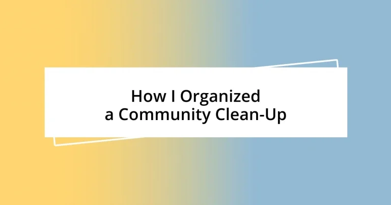 How I Organized a Community Clean-Up