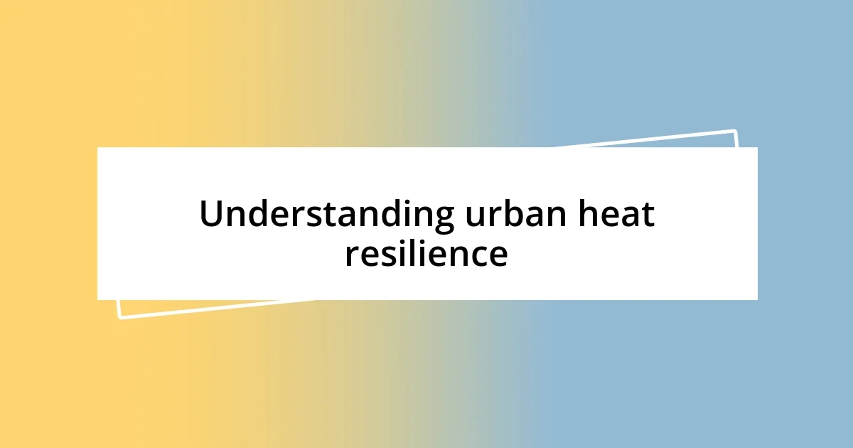 Understanding urban heat resilience