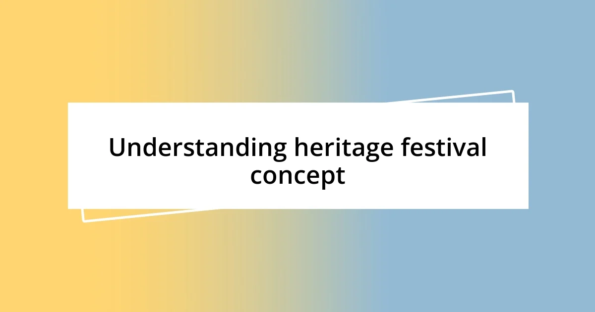 Understanding heritage festival concept