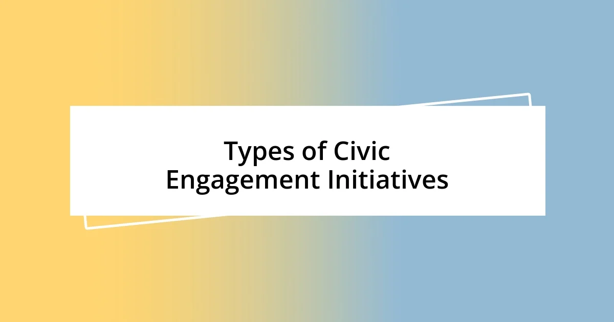 Types of Civic Engagement Initiatives