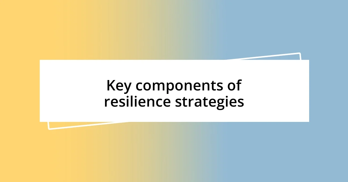 Key components of resilience strategies