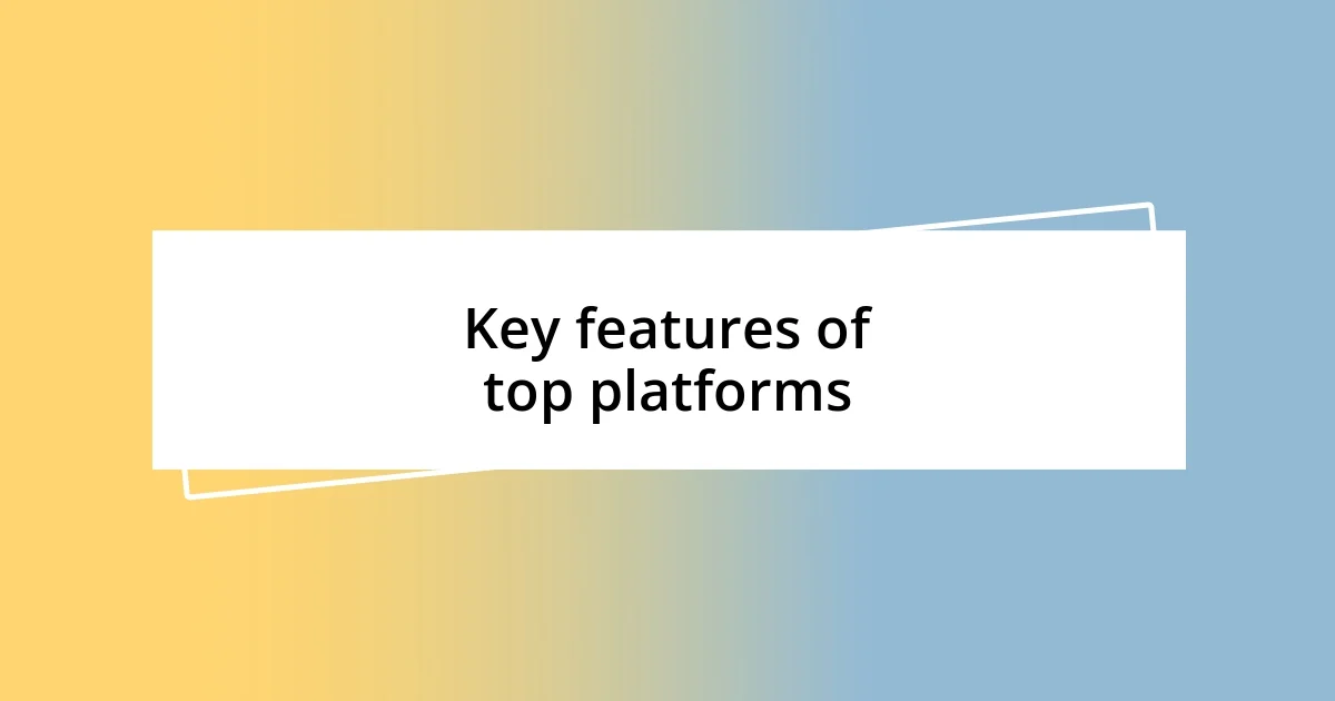 Key features of top platforms