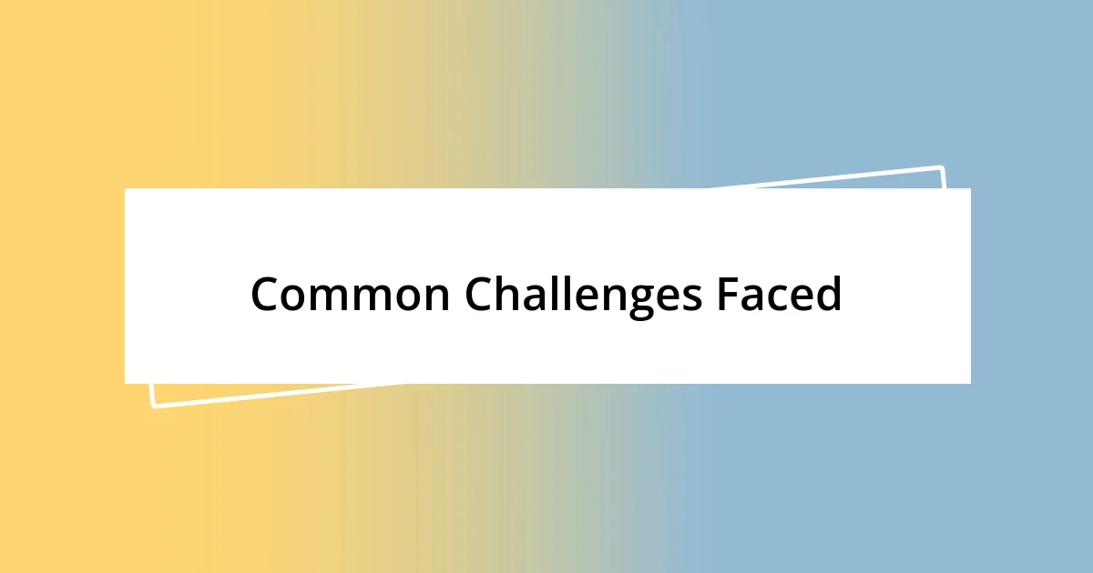 Common Challenges Faced